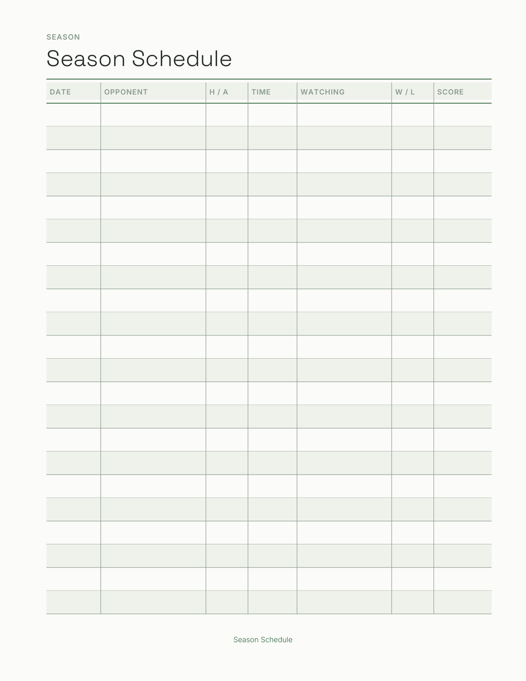 The Season Ticket Planner 2027 — sample page 3