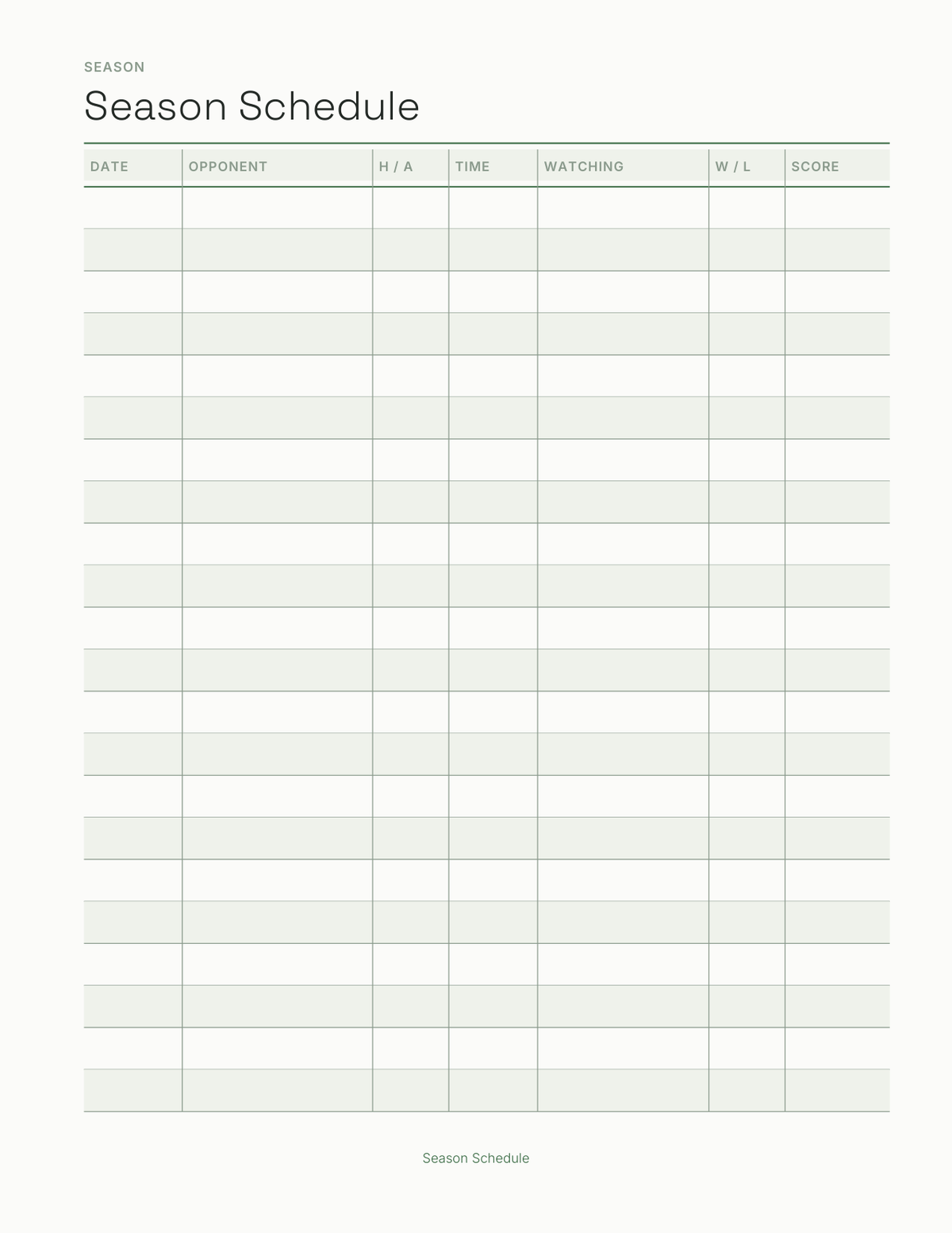 The Season Ticket Planner 2027 — sample page 3