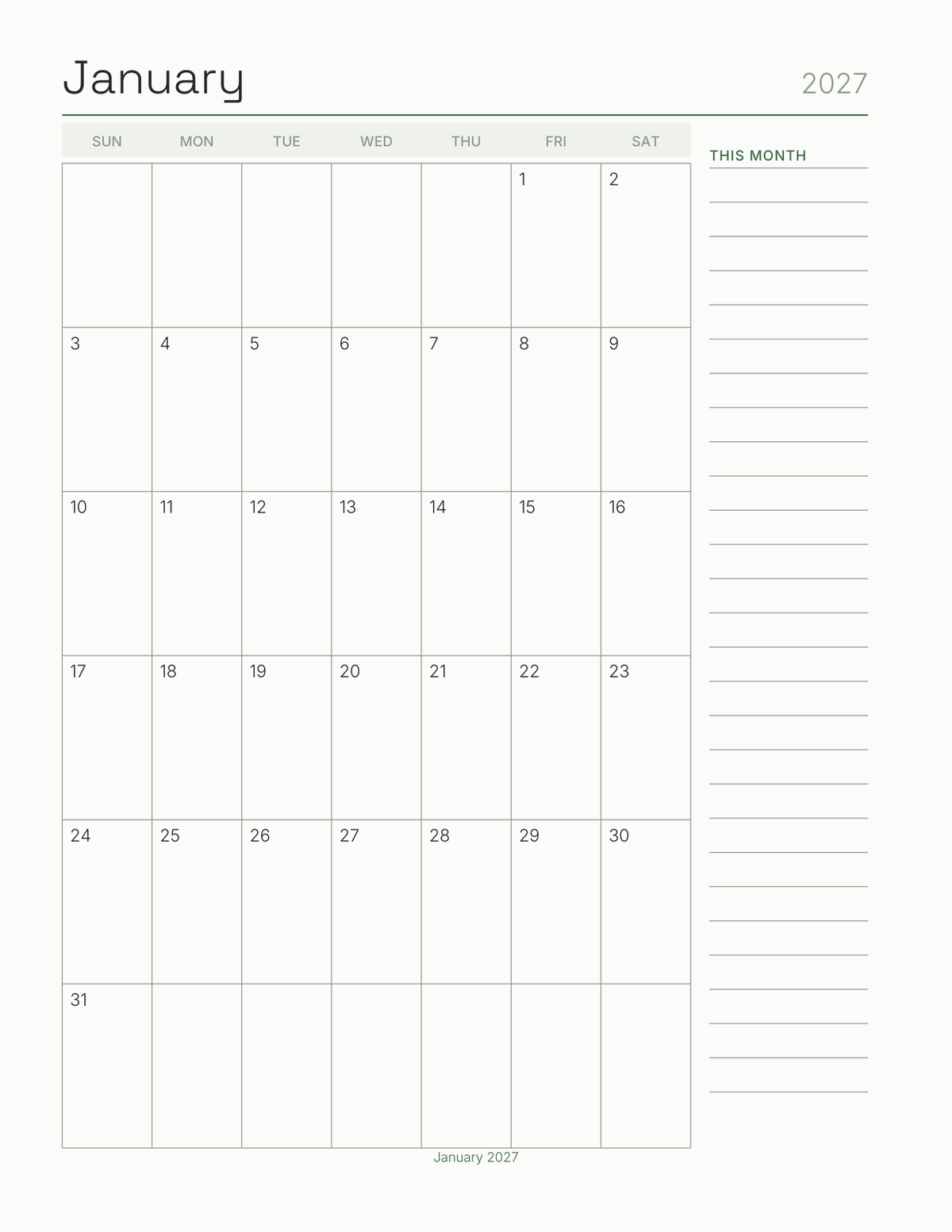 The Season Ticket Planner 2027 — sample page 6