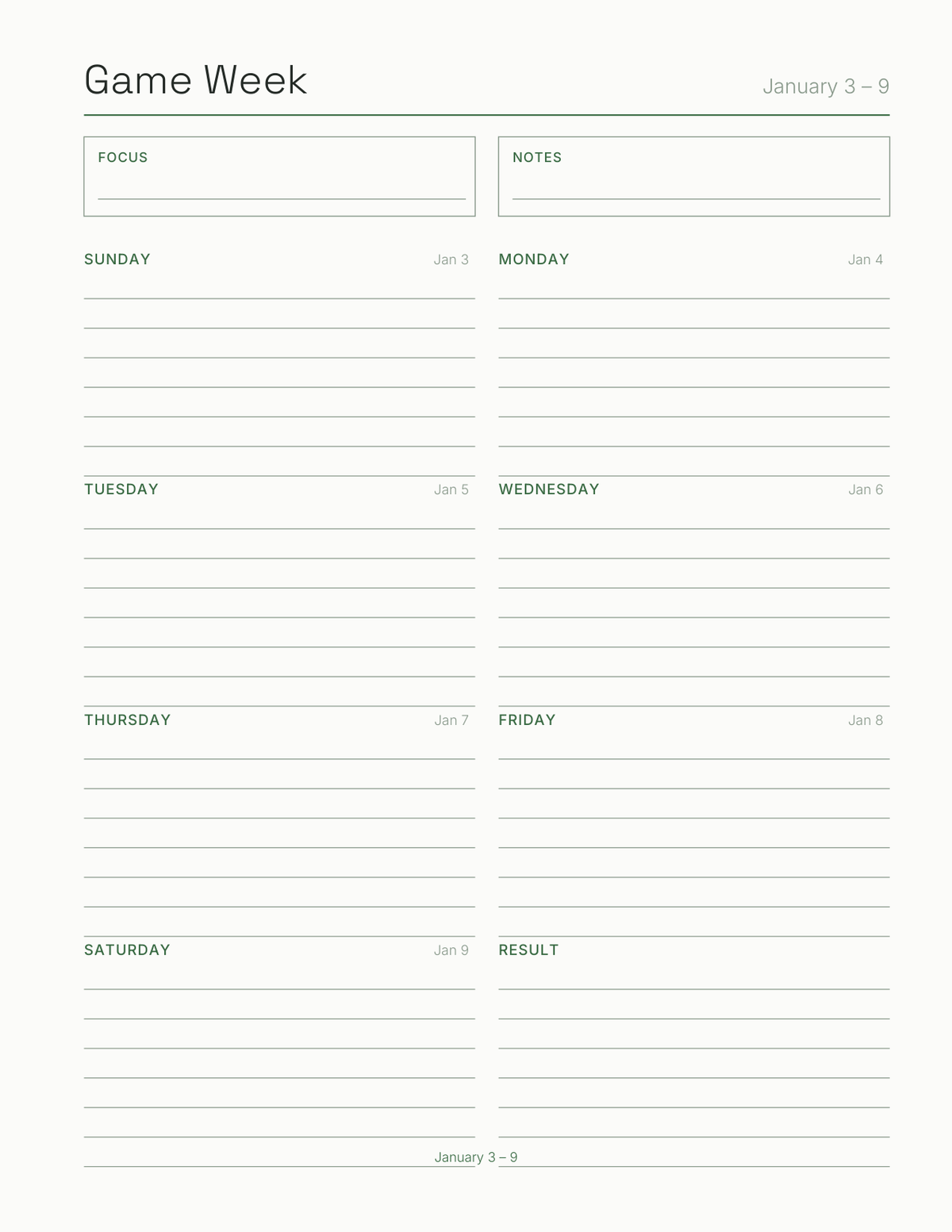The Season Ticket Planner 2027 — sample page 7
