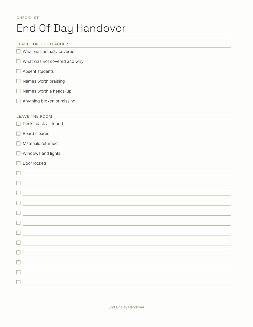 The Substitute Teacher Planner 2027 — sample page 4