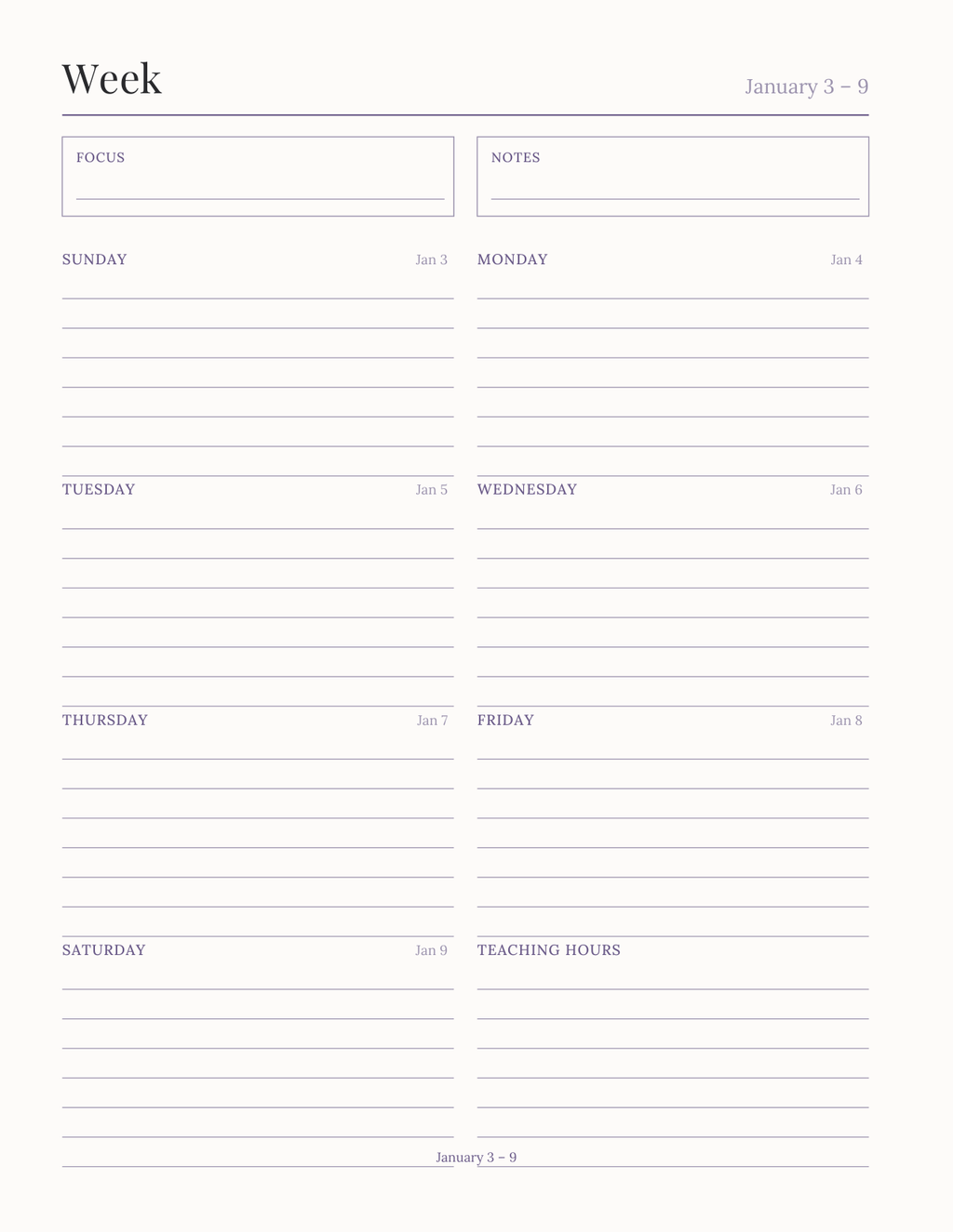 The Private Studio Planner 2027 — sample page 6