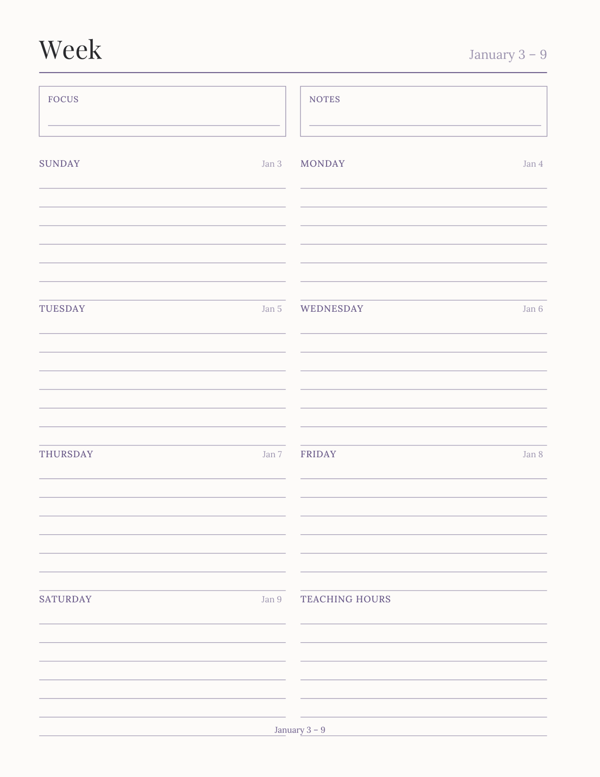 The Private Studio Planner 2027 — sample page 6