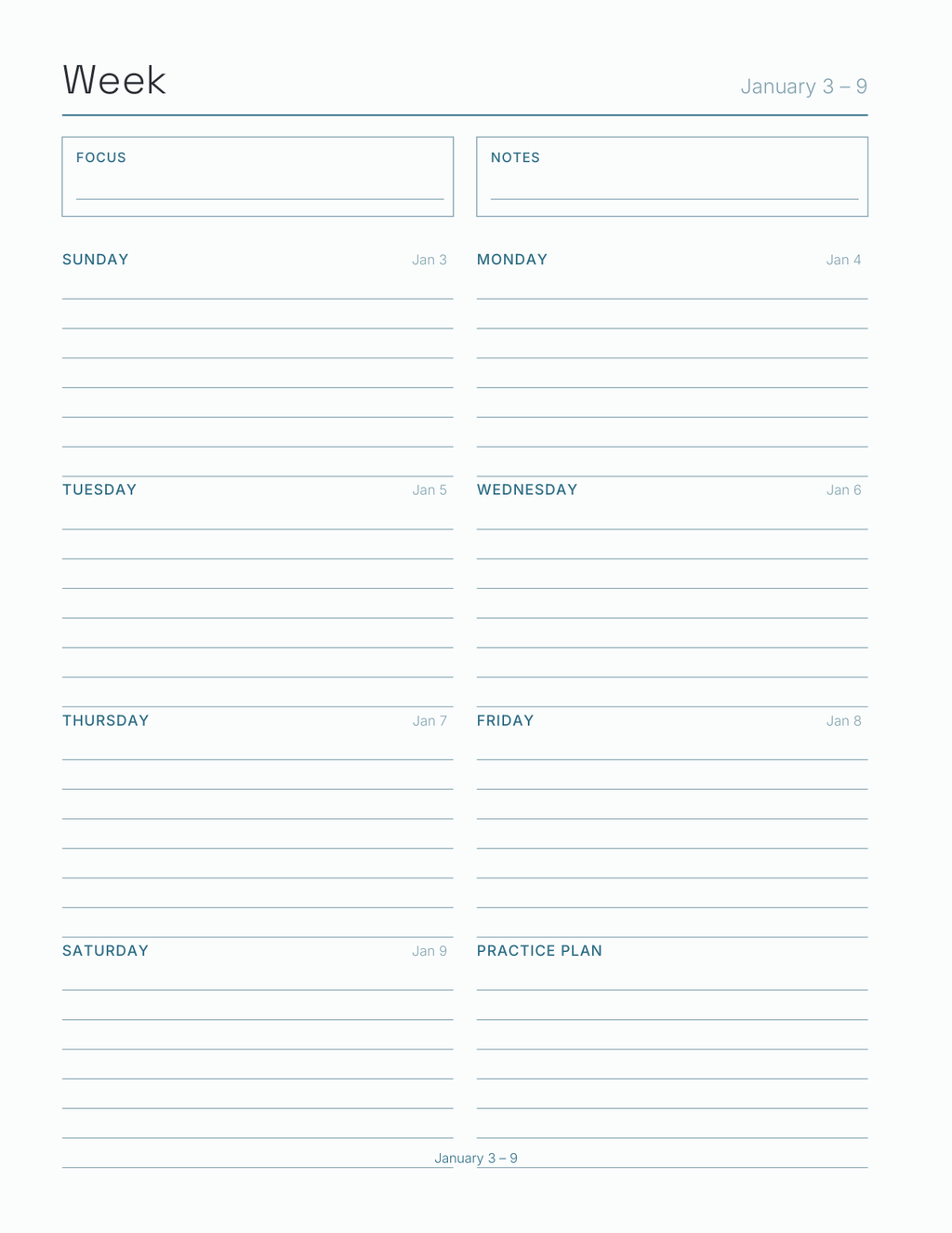 The Coach's Season Planner 2027 — sample page 6