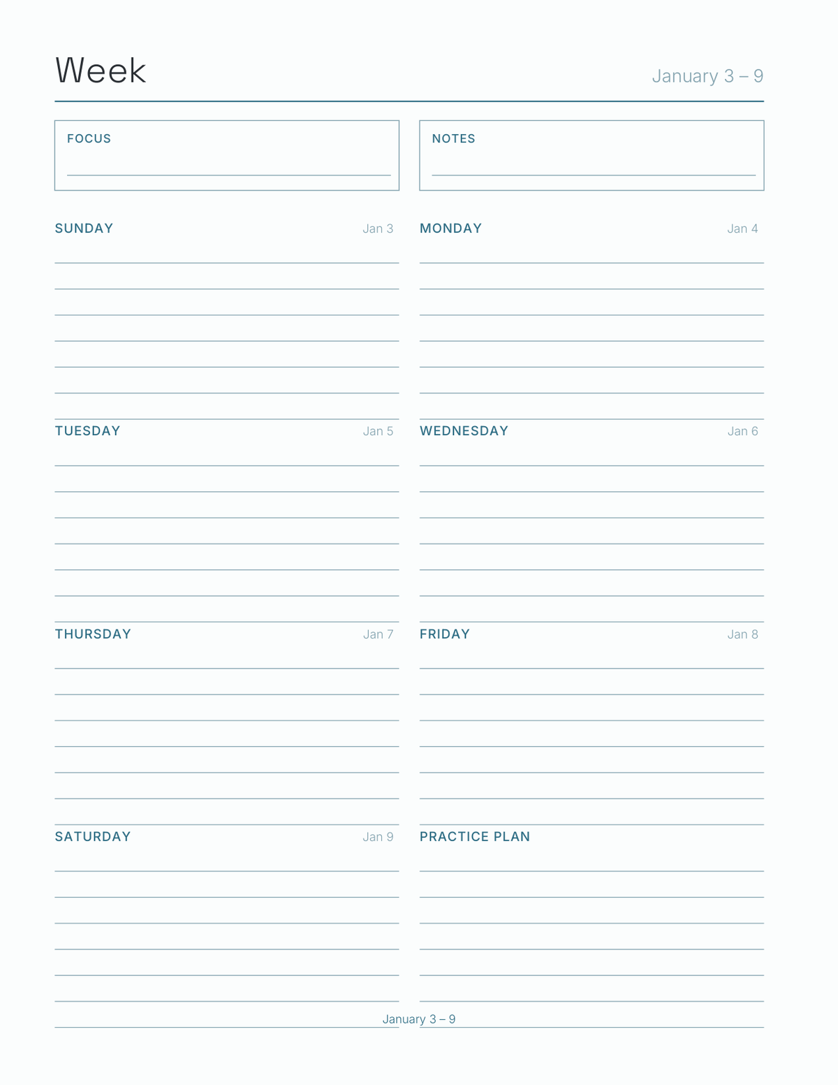 The Coach's Season Planner 2027 — sample page 6