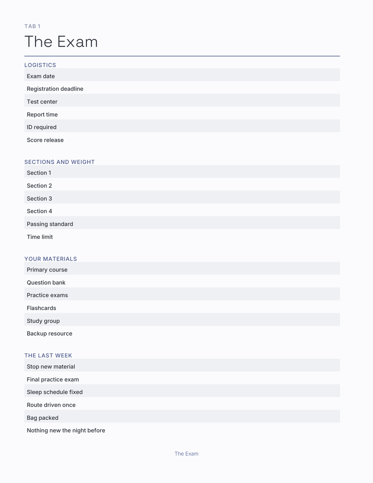 The Exam Countdown Planner 2027 — sample page 2
