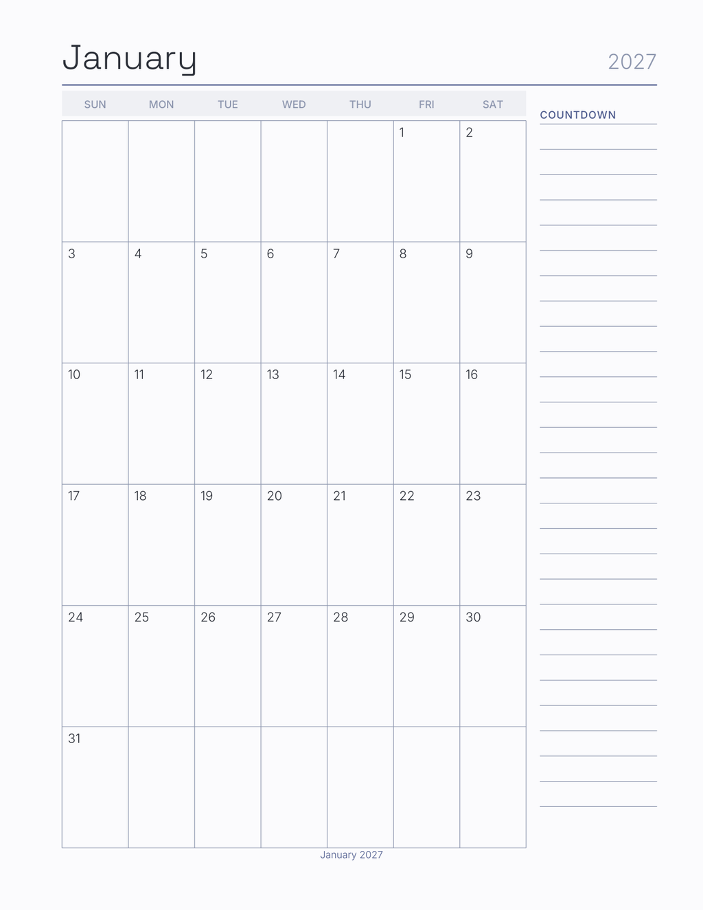 The Exam Countdown Planner 2027 — sample page 5