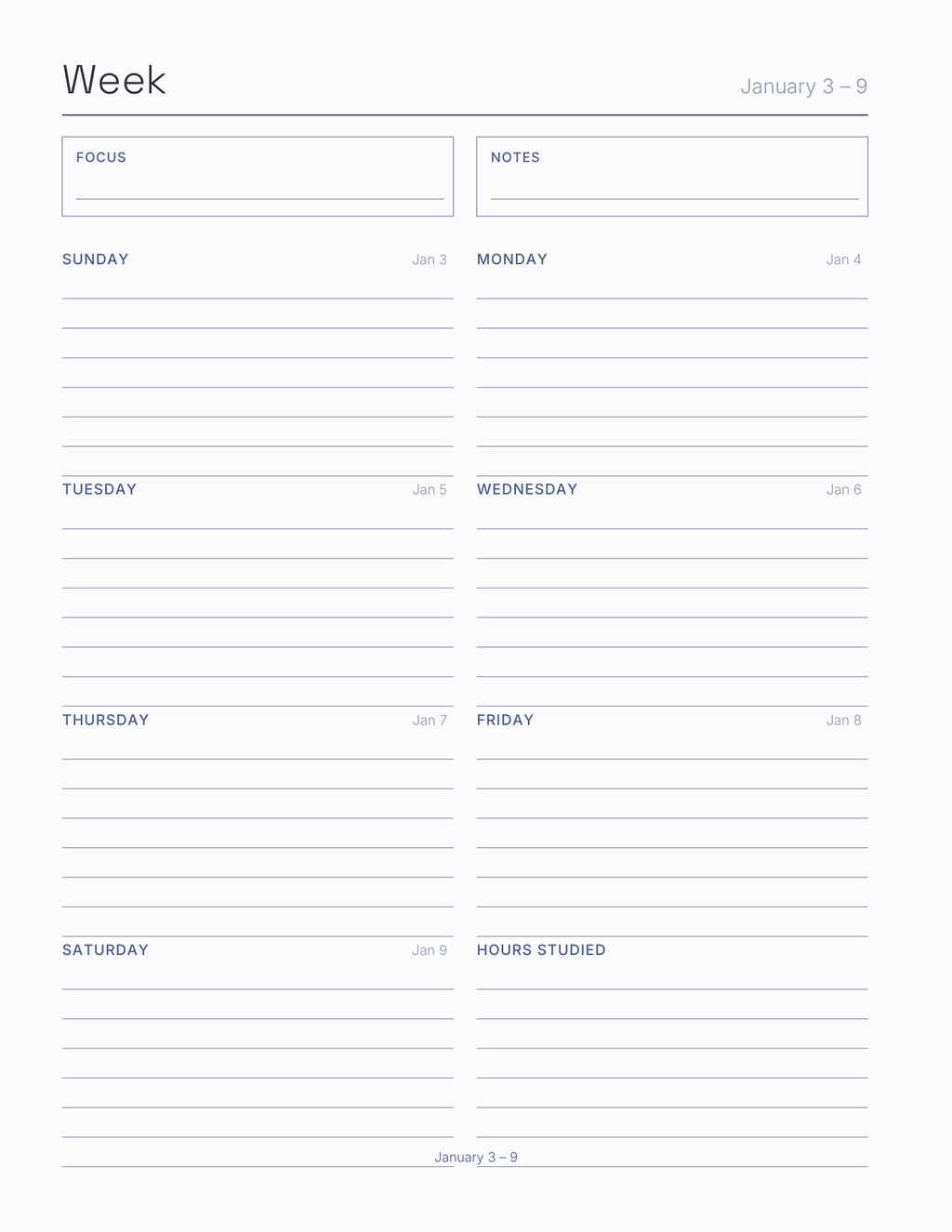 The Exam Countdown Planner 2027 — sample page 6