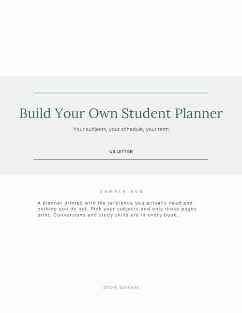 Build Your Own Student Planner 2027 title page
