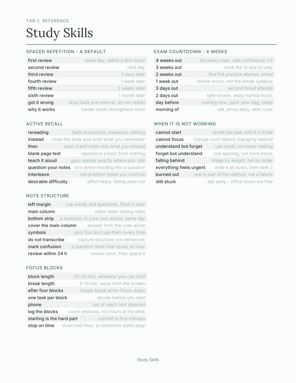 Build Your Own Student Planner 2027 — sample page 3