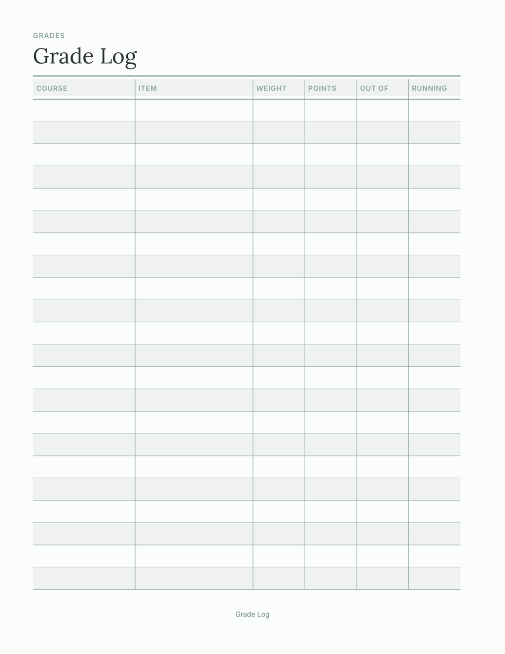 Build Your Own Student Planner 2027 — sample page 6