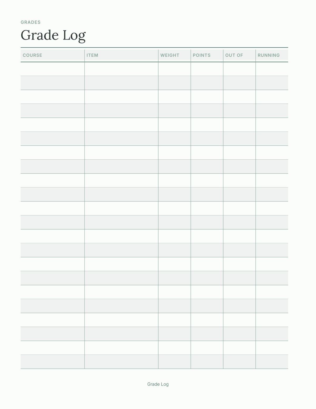 Build Your Own Student Planner 2027 — sample page 6