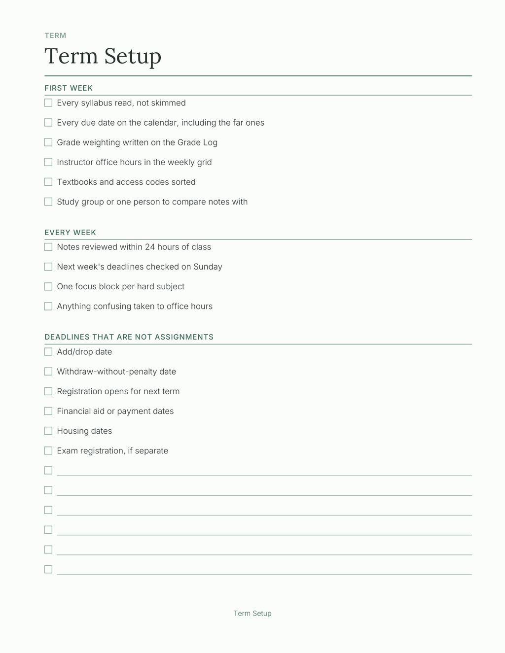 Build Your Own Student Planner 2027 — sample page 7