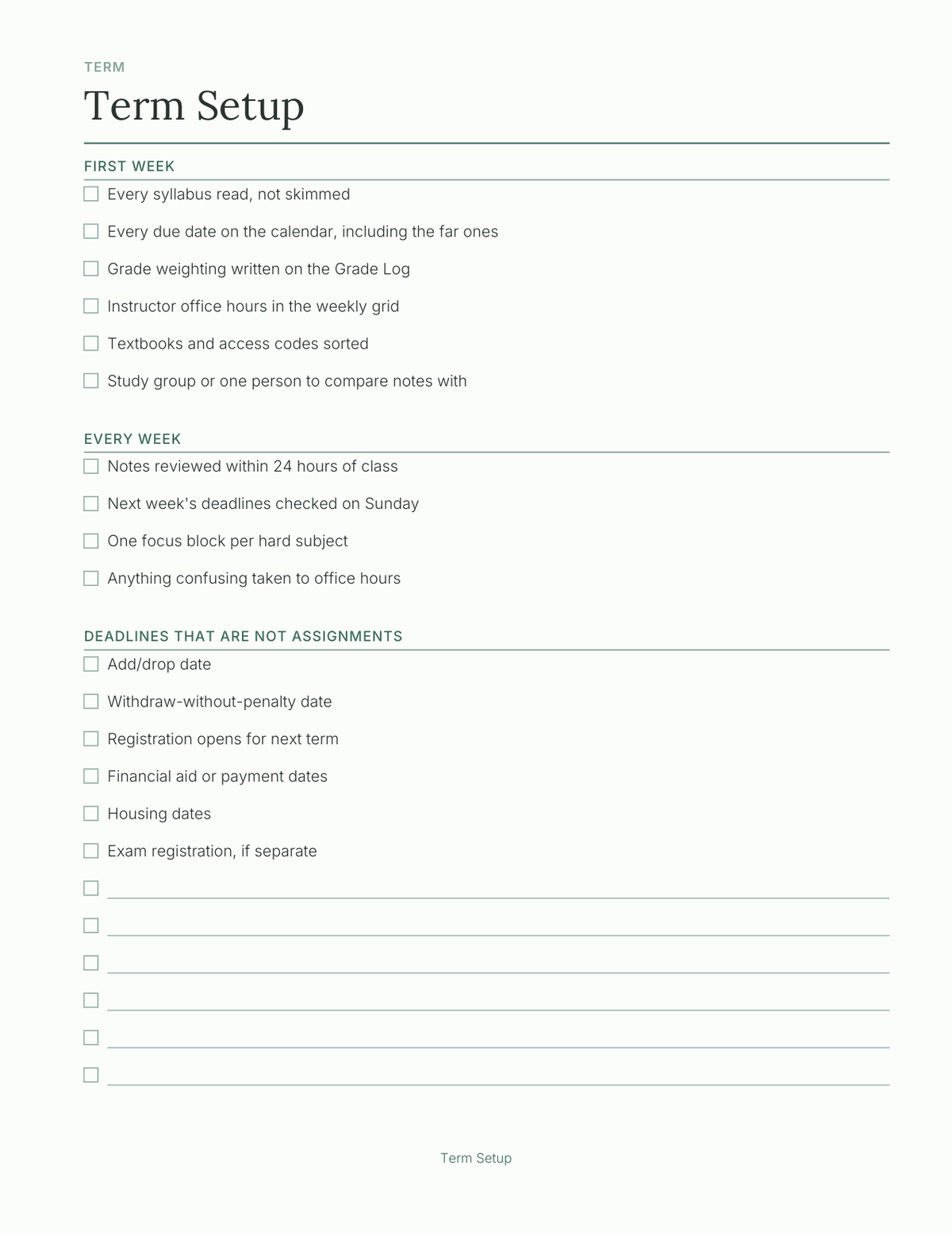 Build Your Own Student Planner 2027 — sample page 7