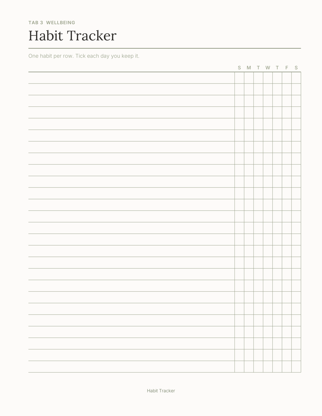 Build Your Own Everyday Planner 2027 — sample page 3