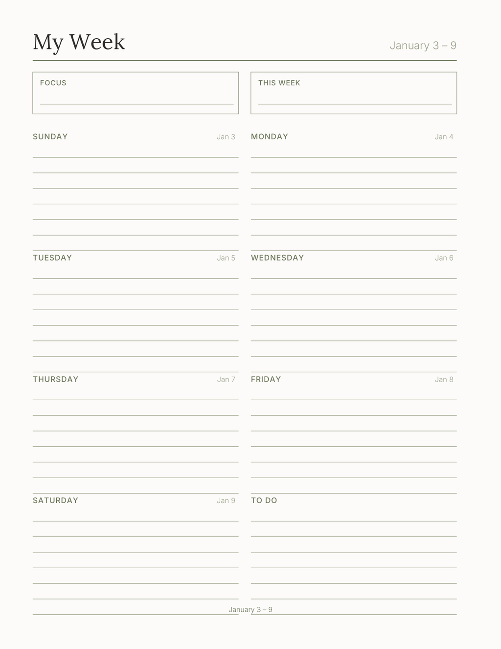 Build Your Own Everyday Planner 2027 — sample page 6