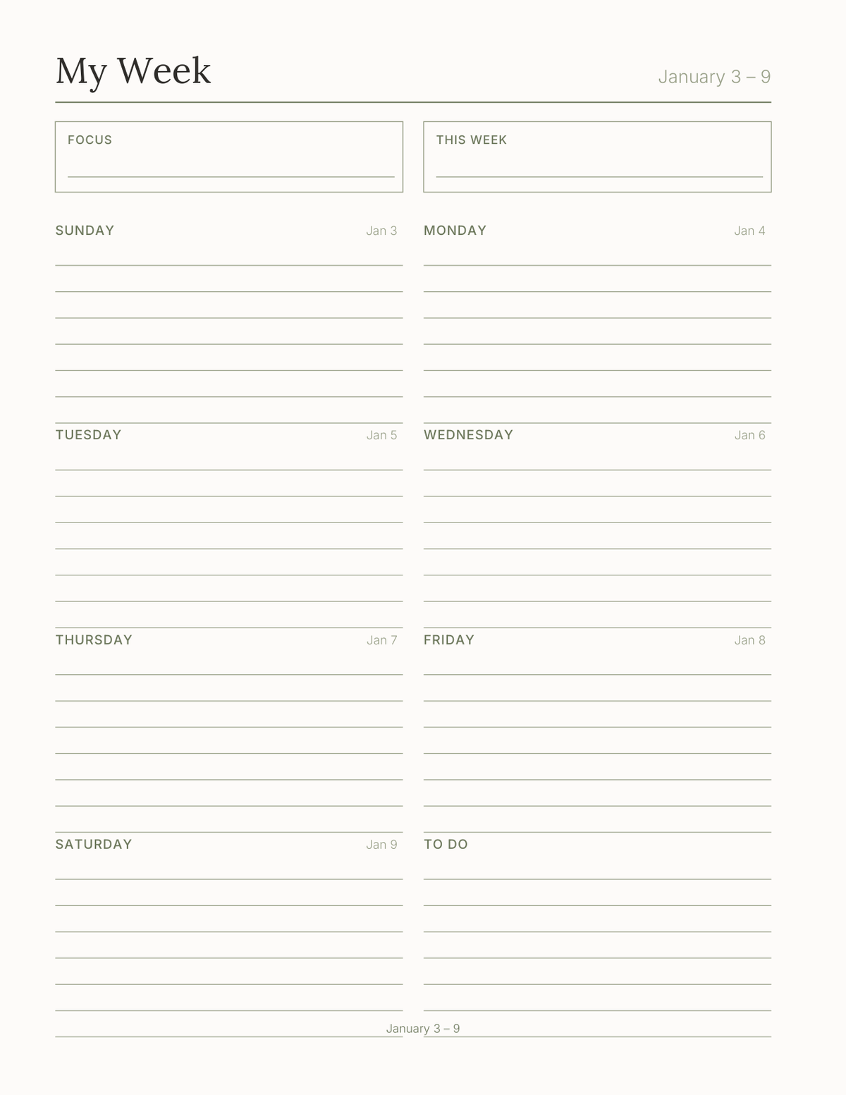 Build Your Own Everyday Planner 2027 — sample page 6