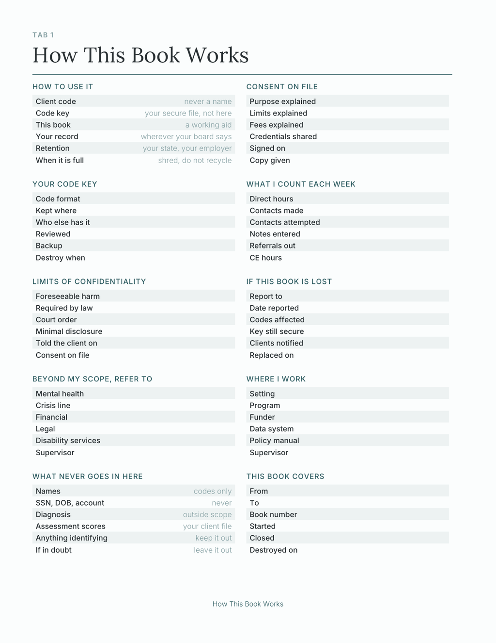 The Career Counselor's Planner 2027 — sample page 2