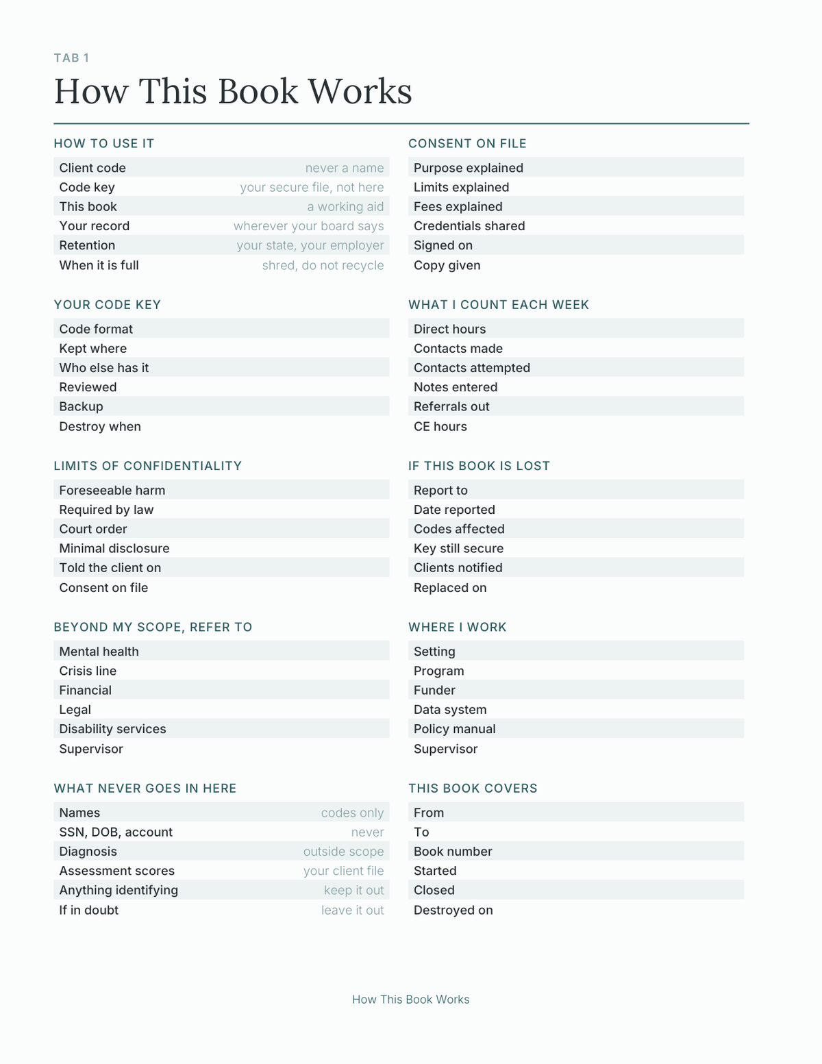 The Career Counselor's Planner 2027 — sample page 2