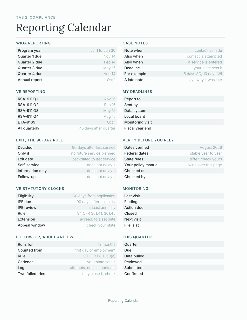 The Career Counselor's Planner 2027 — sample page 6
