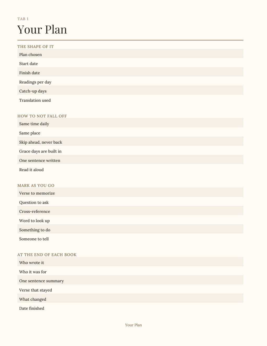 The Scripture Reading Planner 2027 — sample page 2