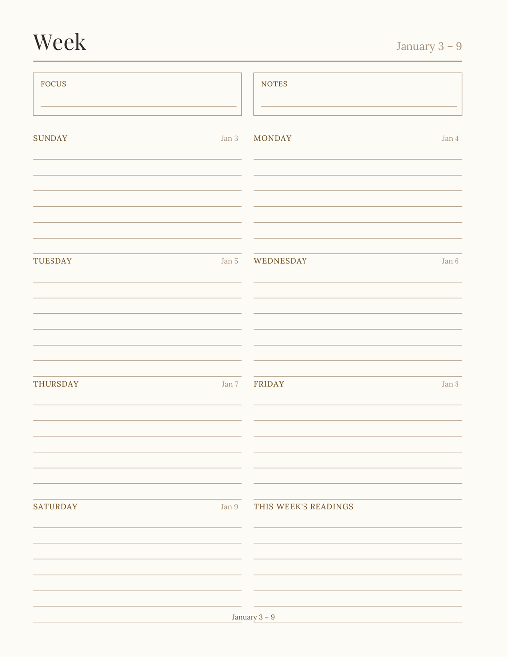The Scripture Reading Planner 2027 — sample page 6