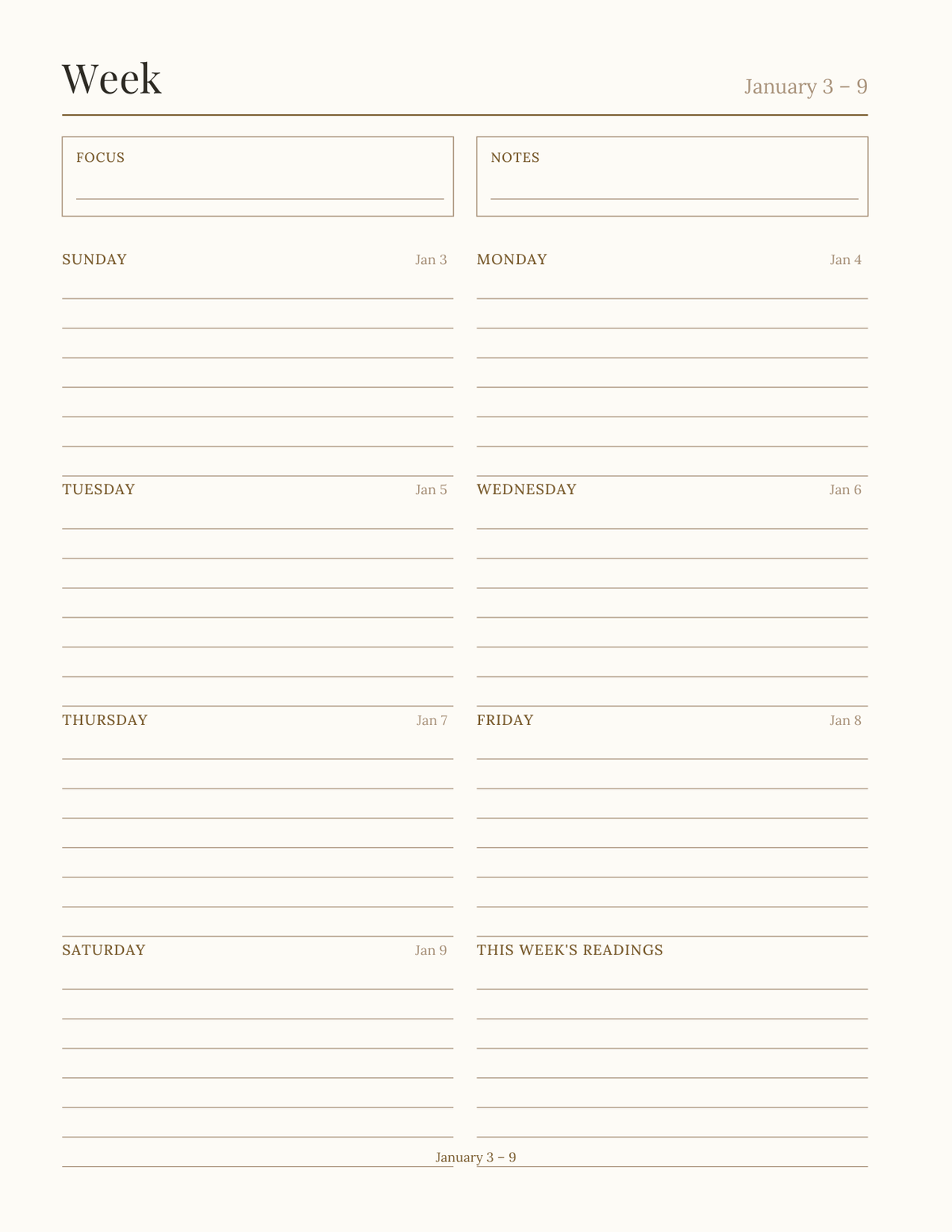The Scripture Reading Planner 2027 — sample page 6