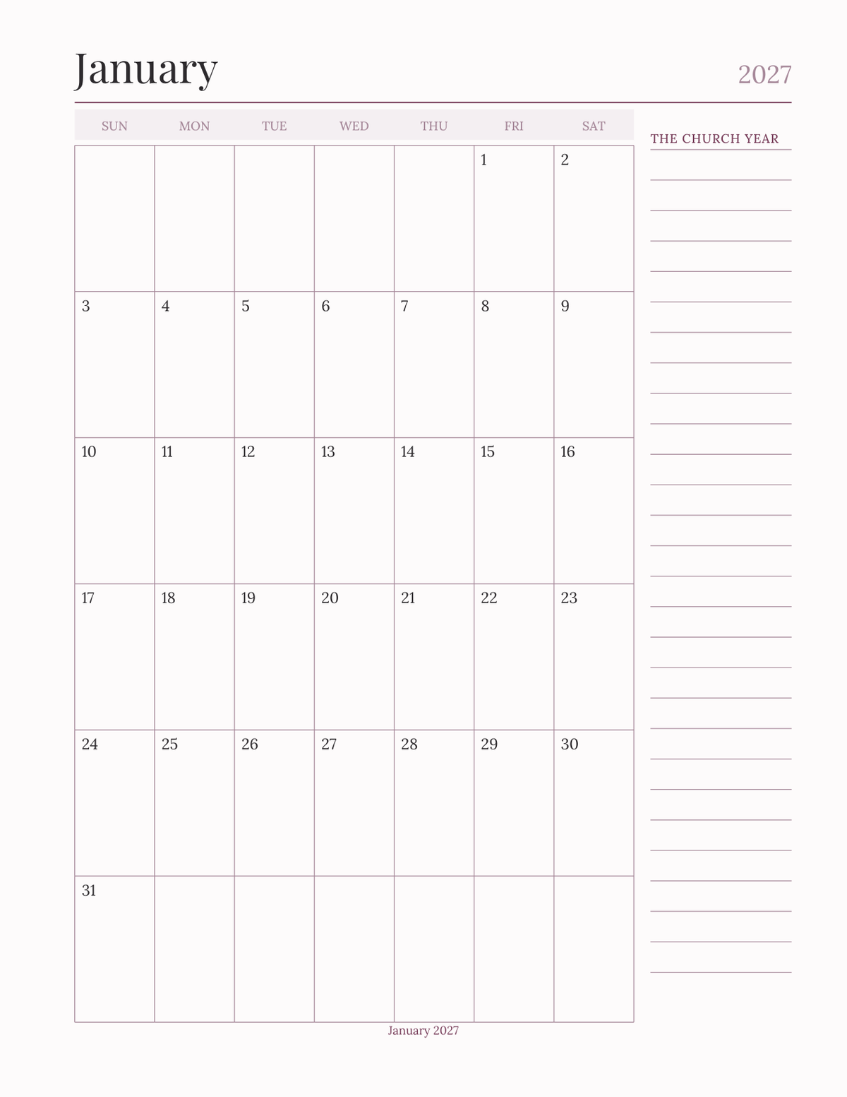 The Liturgical Year Companion 2027 — sample page 5