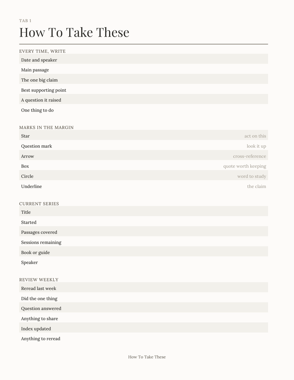 The Sermon & Study Notes Planner 2027 — sample page 2