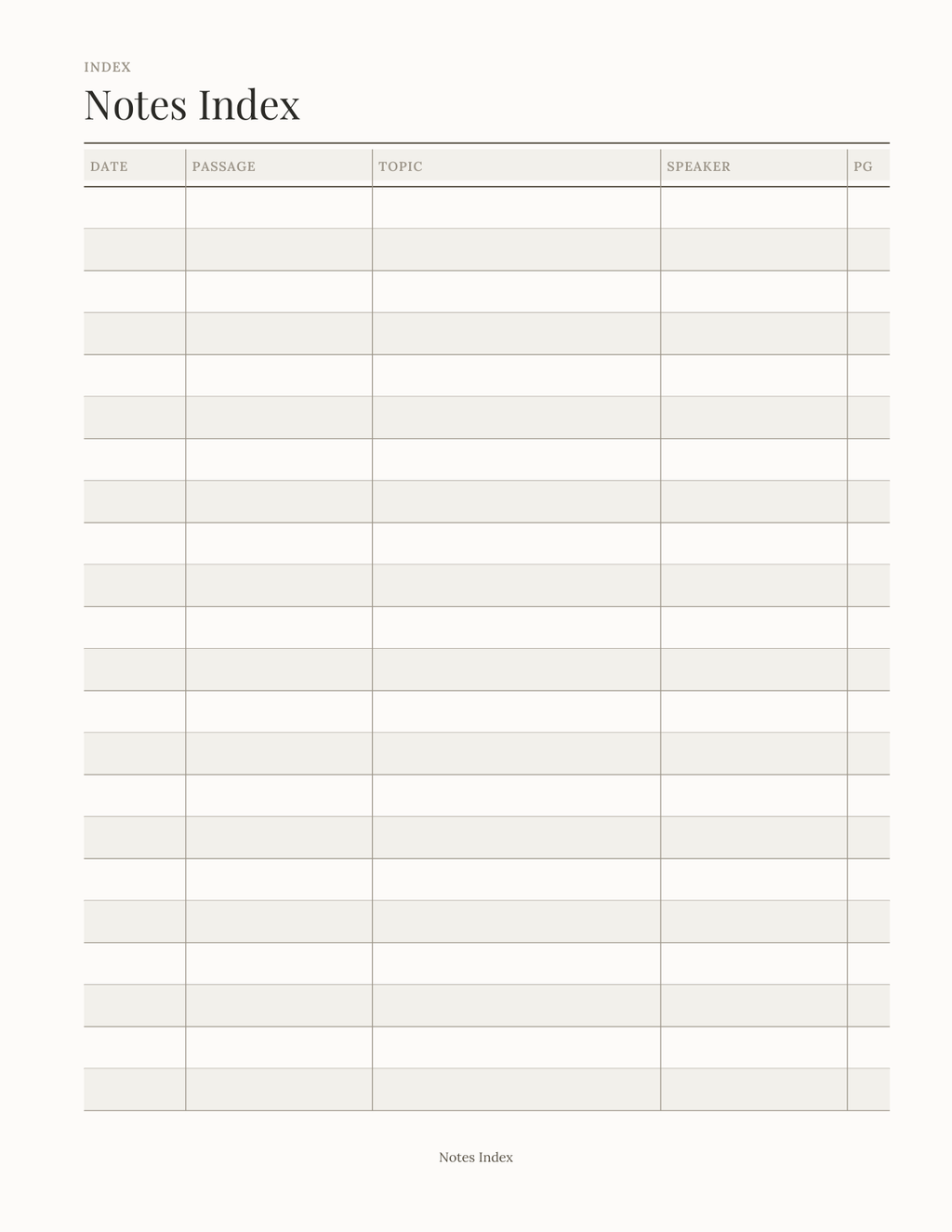 The Sermon & Study Notes Planner 2027 — sample page 3