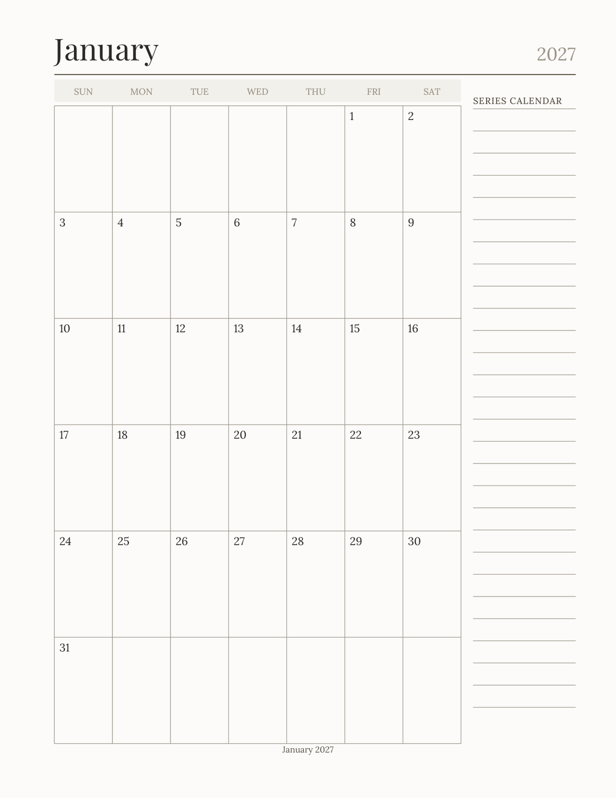 The Sermon & Study Notes Planner 2027 — sample page 5