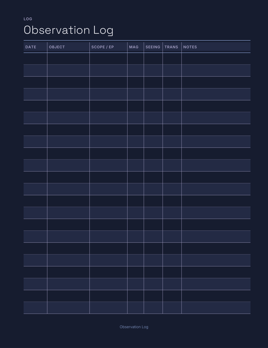 Star Watchers Planner 2027 — sample page 3