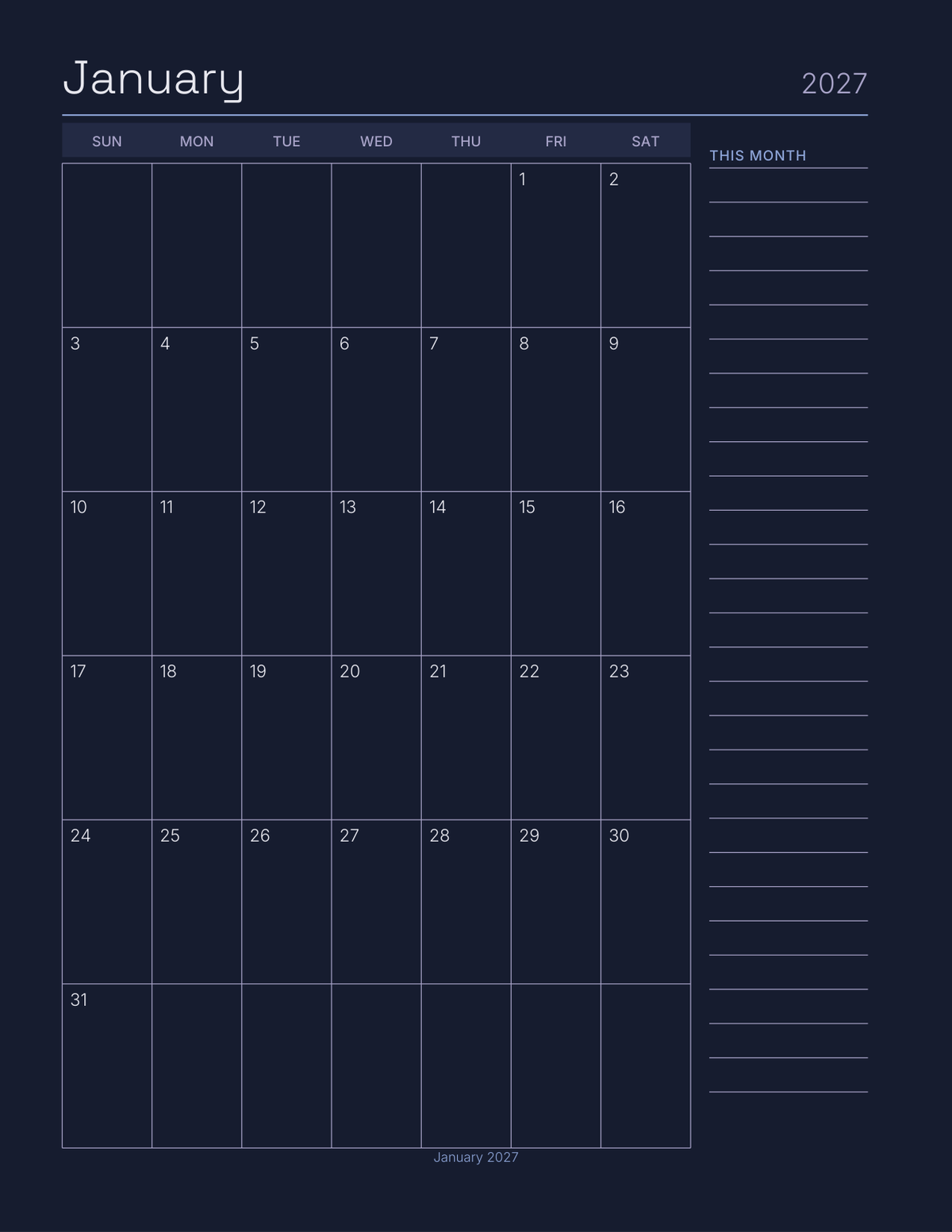 Star Watchers Planner 2027 — sample page 6