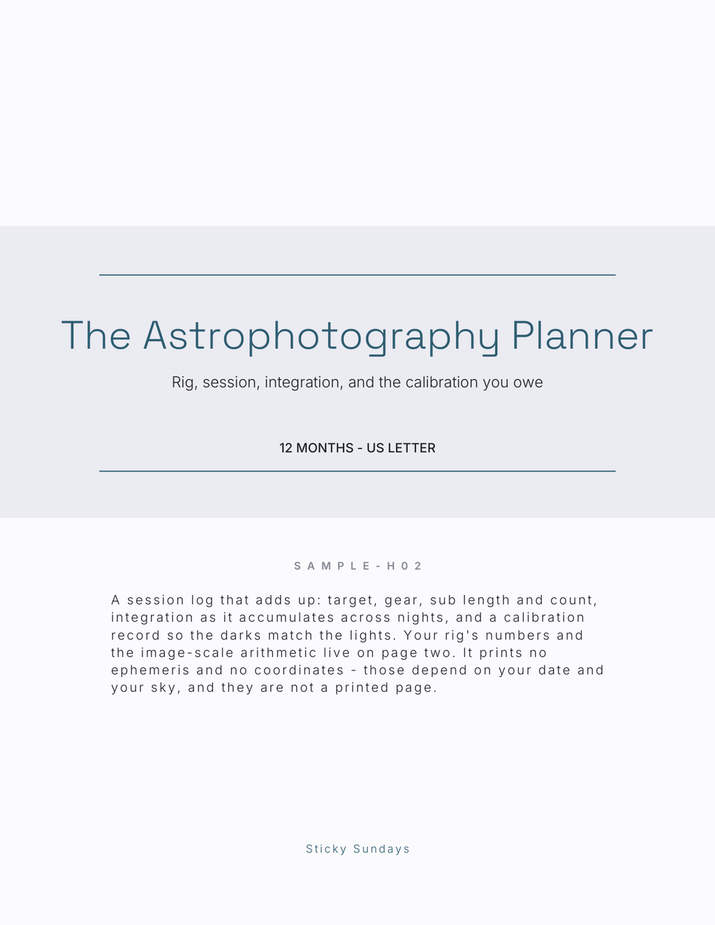The Astrophotography Planner 2027 title page
