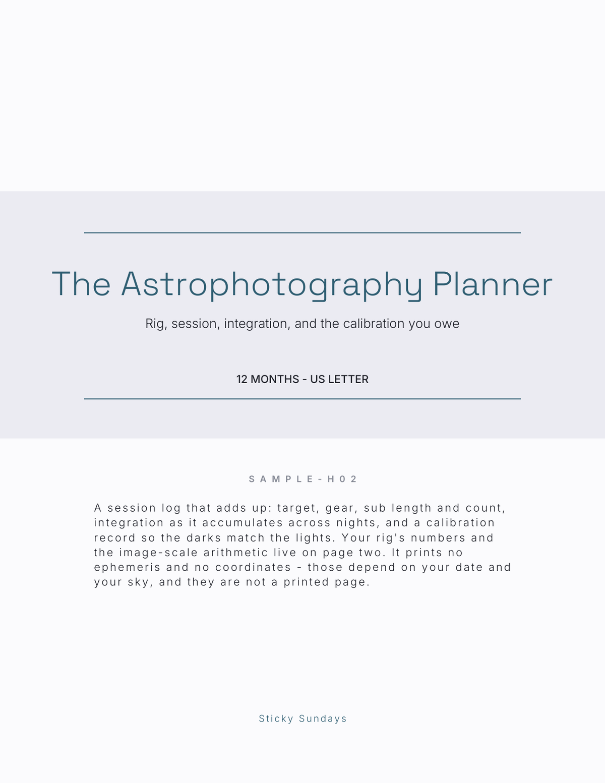 The Astrophotography Planner 2027 title page