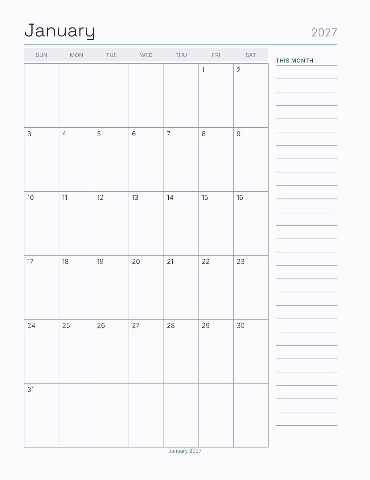 The Astrophotography Planner 2027 — sample page 6