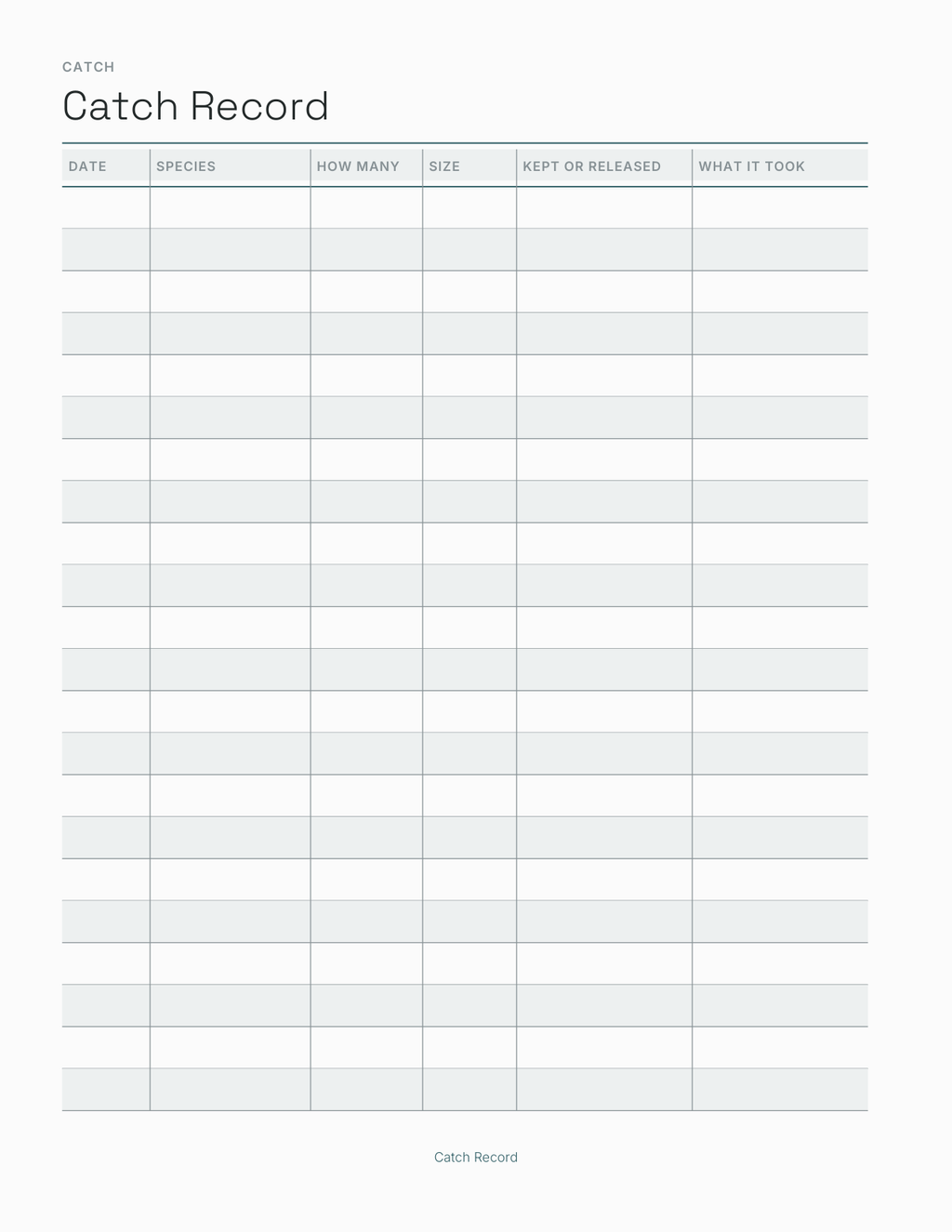 The Tide & Fishing Log 2027 — sample page 4