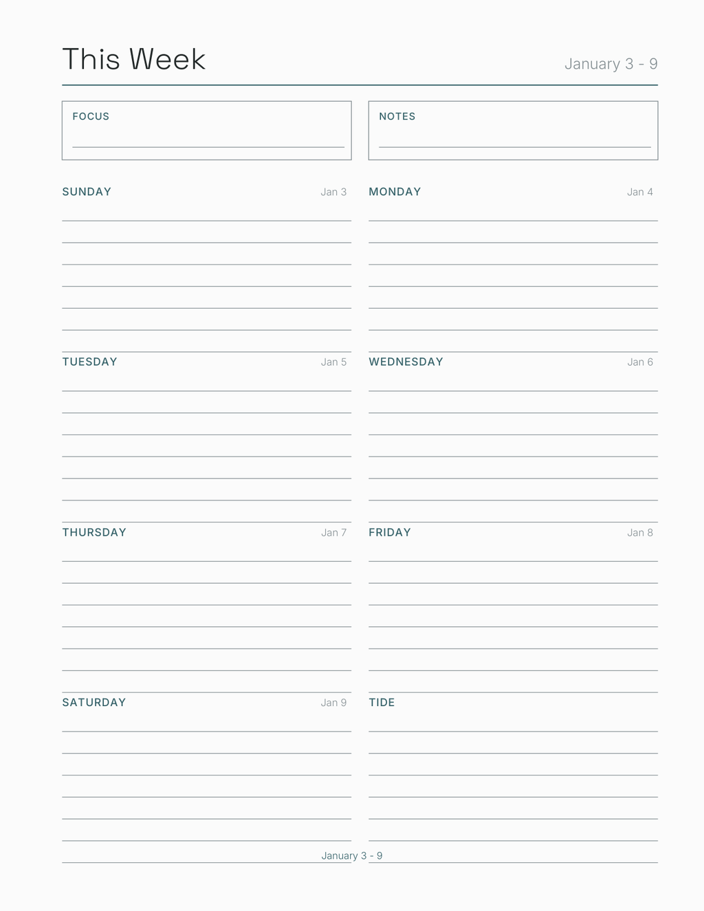 The Tide & Fishing Log 2027 — sample page 7