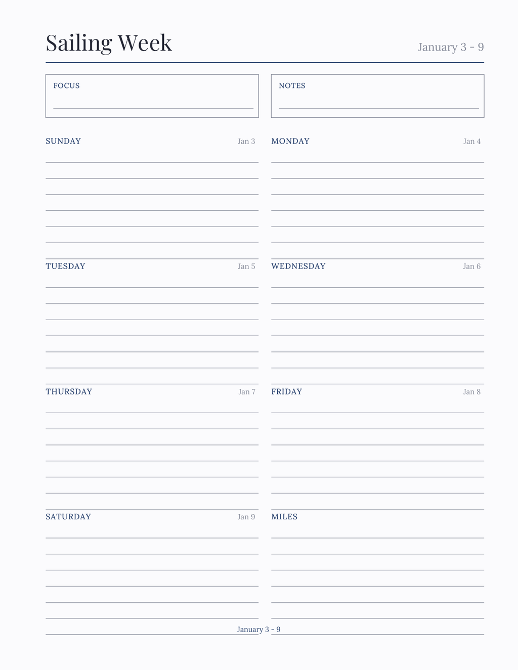 The Sailing Log 2027 — sample page 7