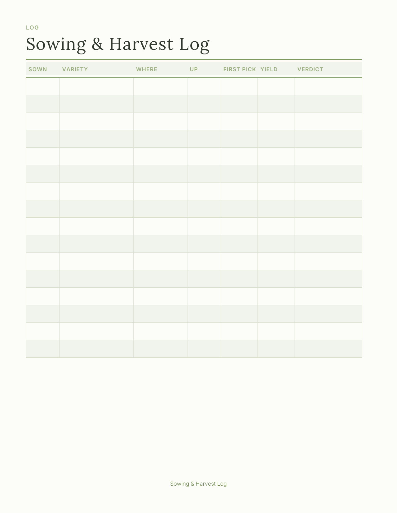 The Gardener's Planner 2027 — sample page 4