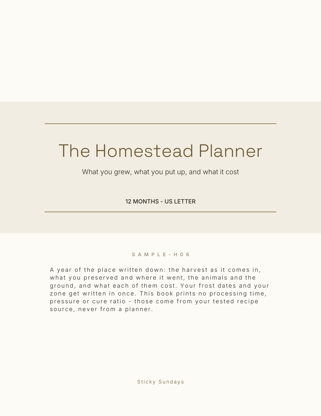 The Homestead Planner 2027 title page