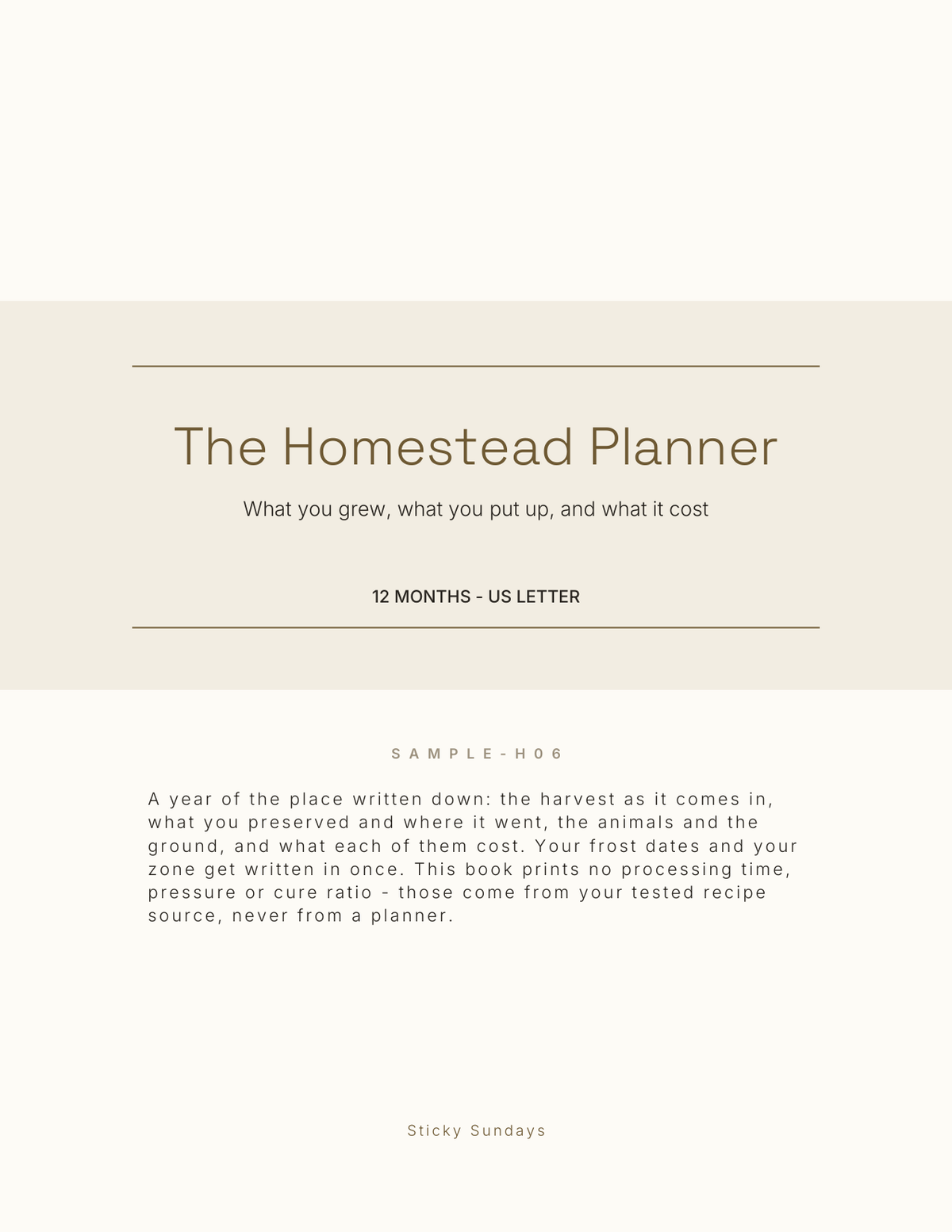 The Homestead Planner 2027 title page