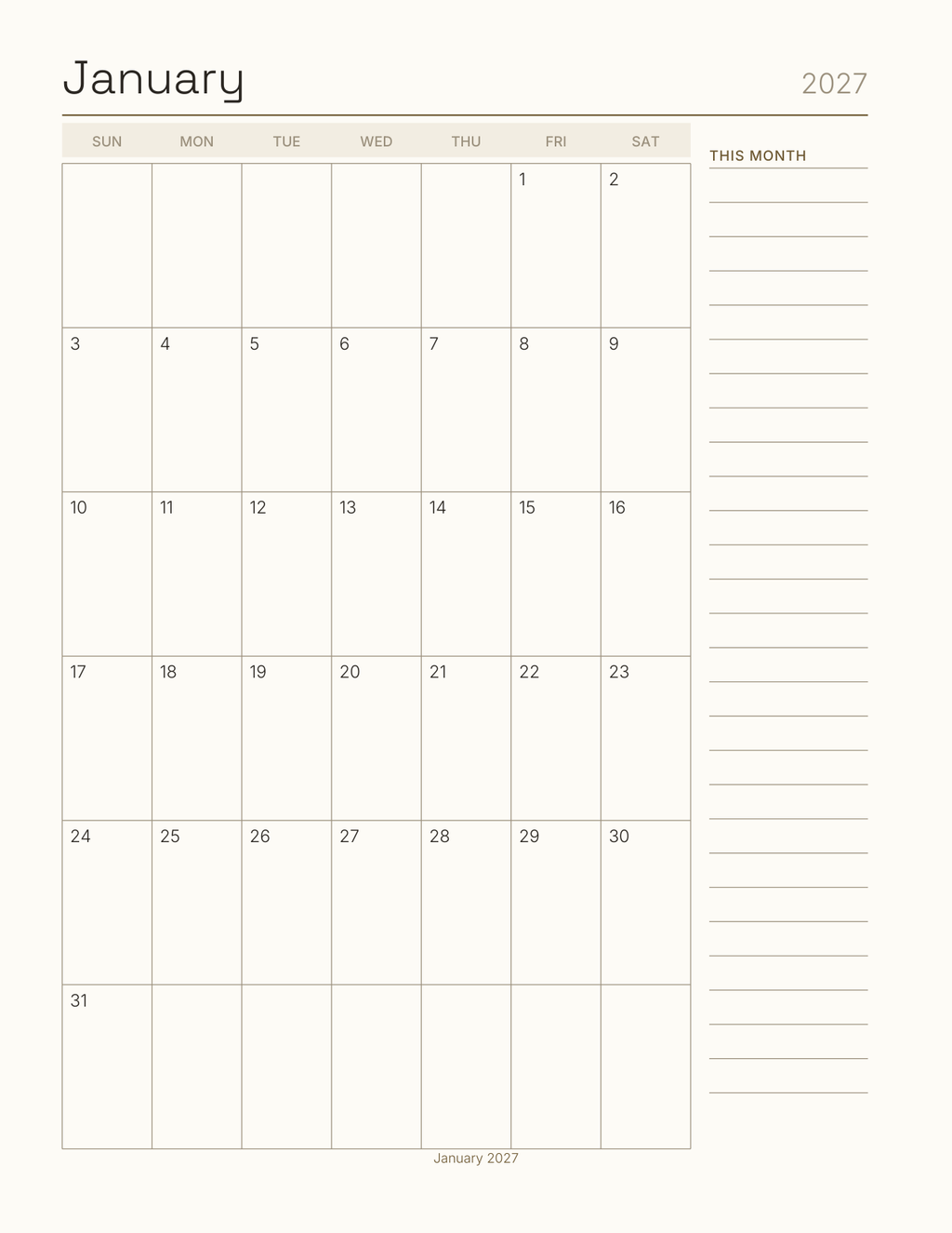 The Homestead Planner 2027 — sample page 6