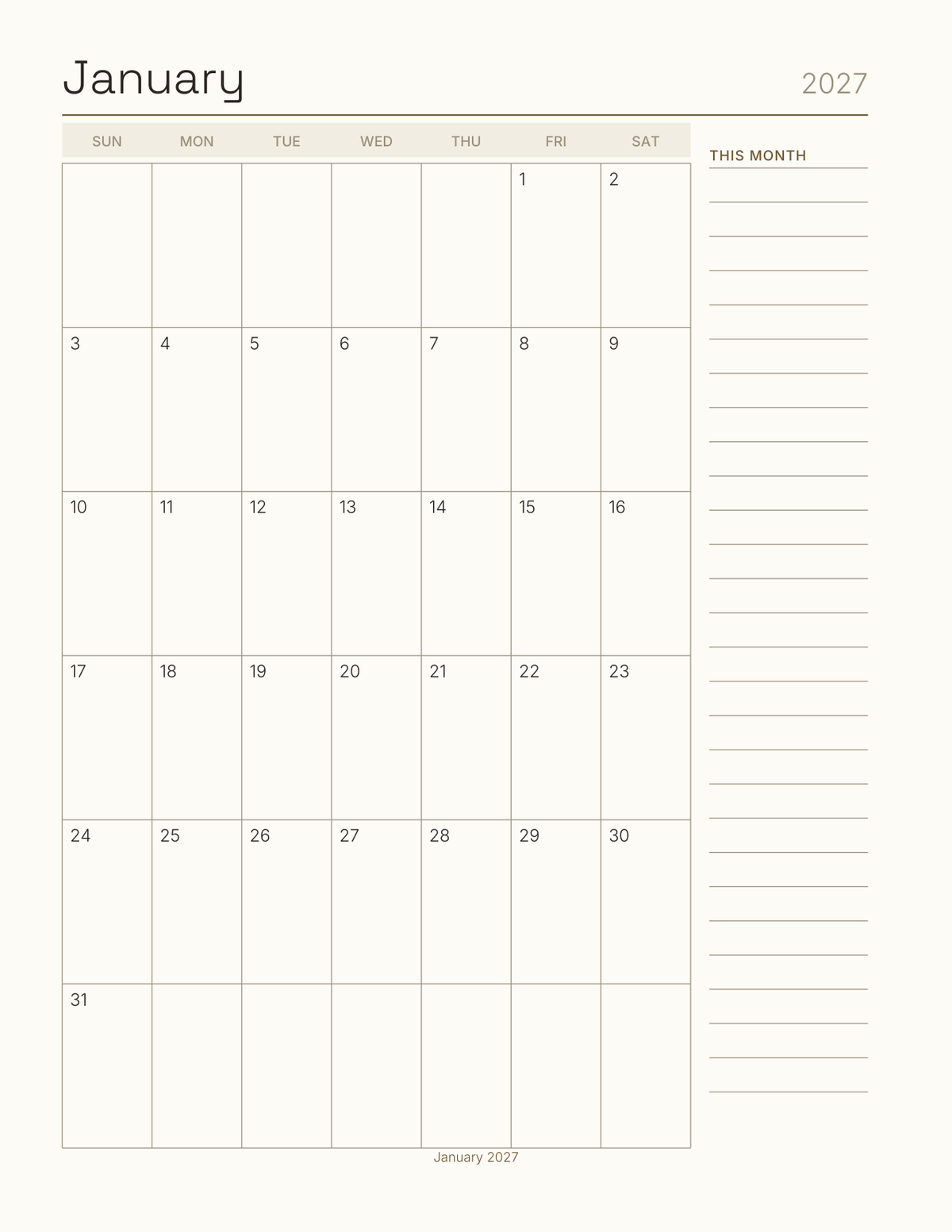 The Homestead Planner 2027 — sample page 6