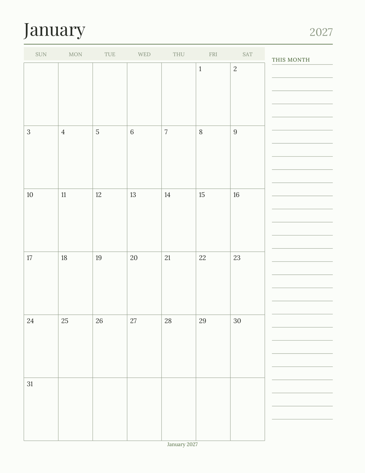 The Birder's Planner 2027 — sample page 6