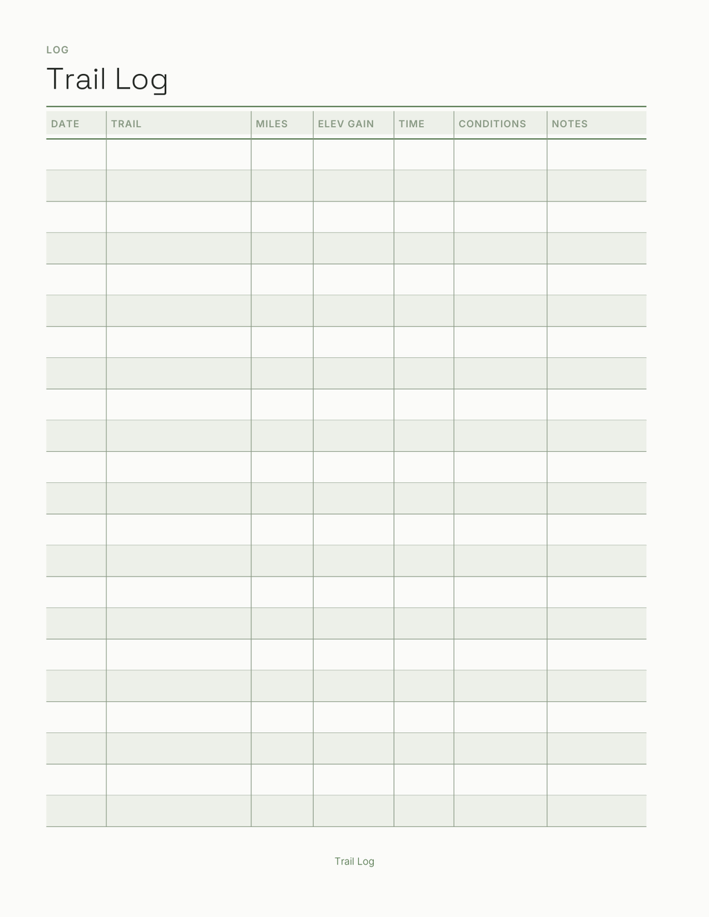 The Hiking & Backpacking Planner 2027 — sample page 4