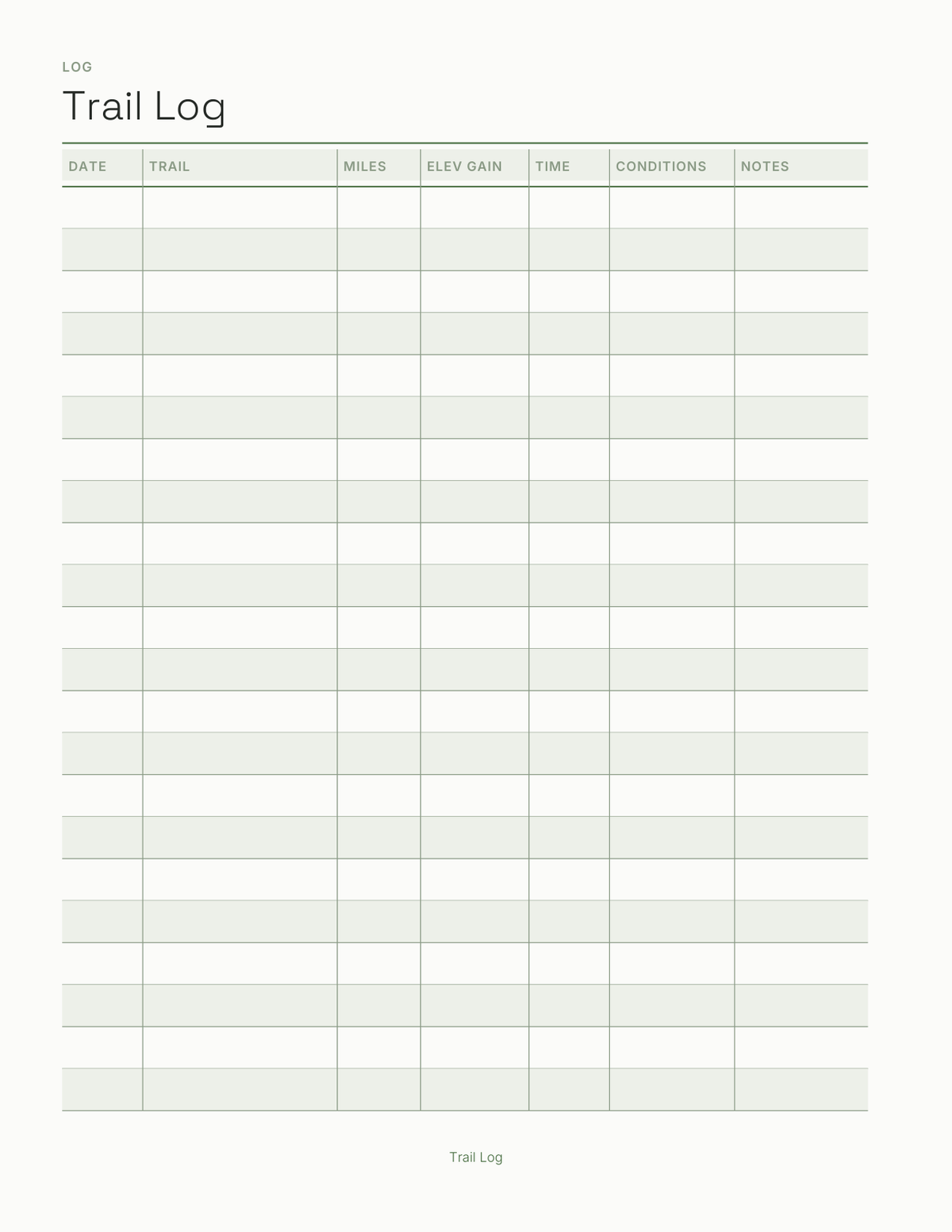 The Hiking & Backpacking Planner 2027 — sample page 4