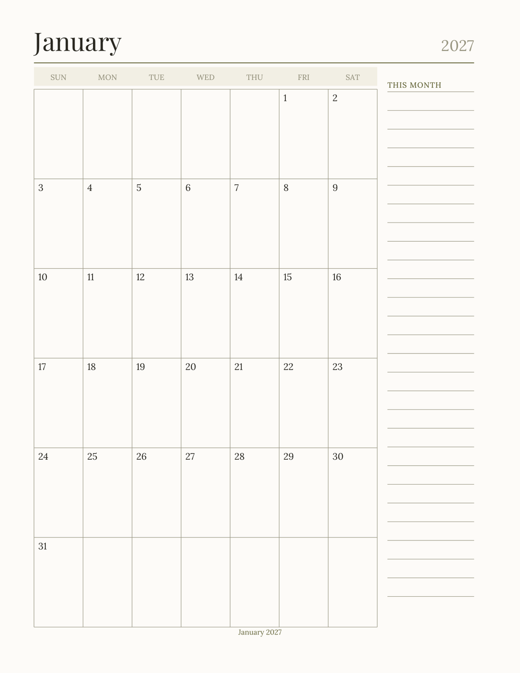 The Forager's Record 2027 — sample page 6