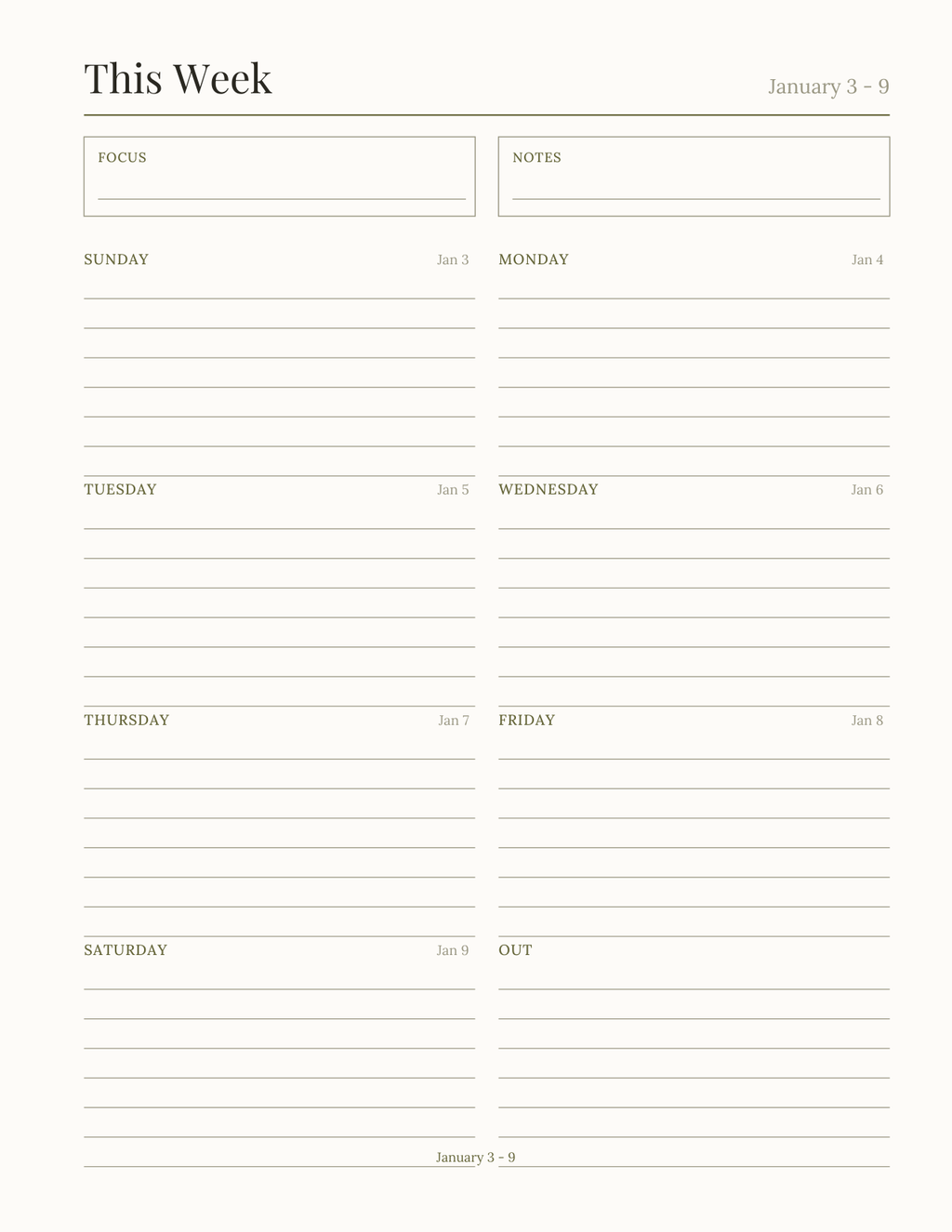 The Forager's Record 2027 — sample page 7