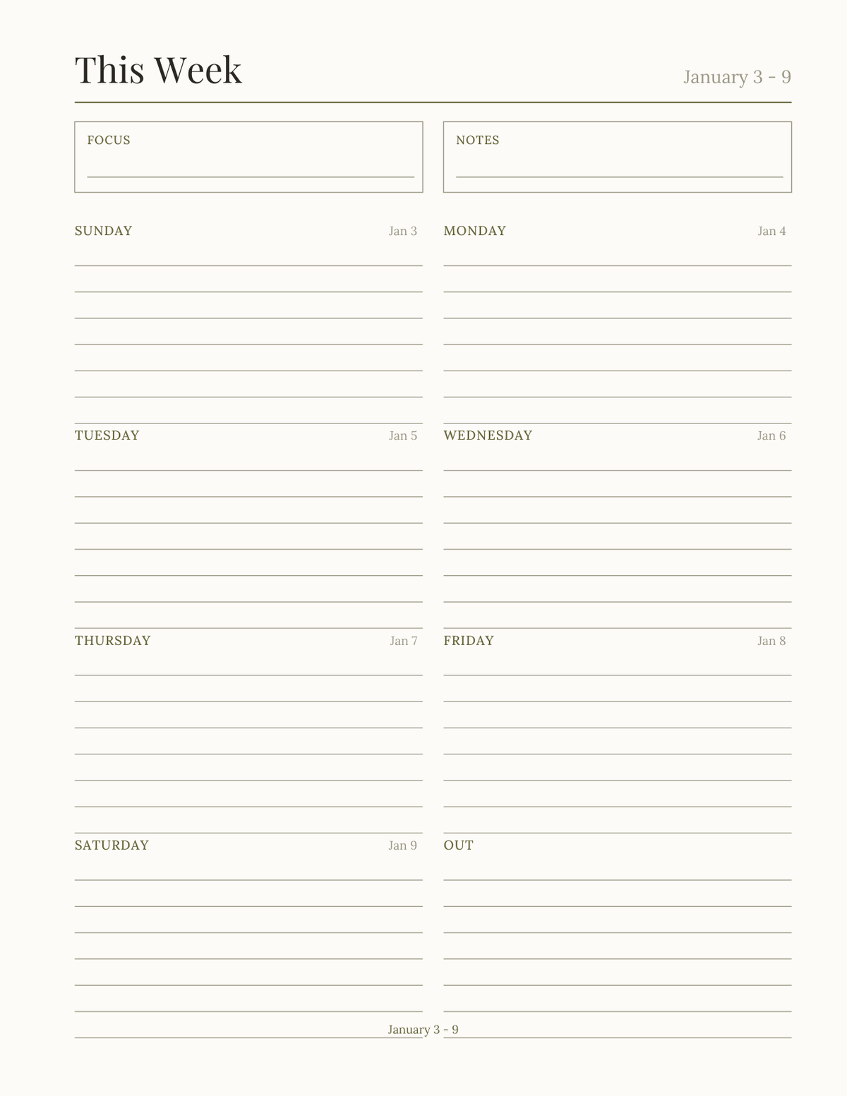 The Forager's Record 2027 — sample page 7
